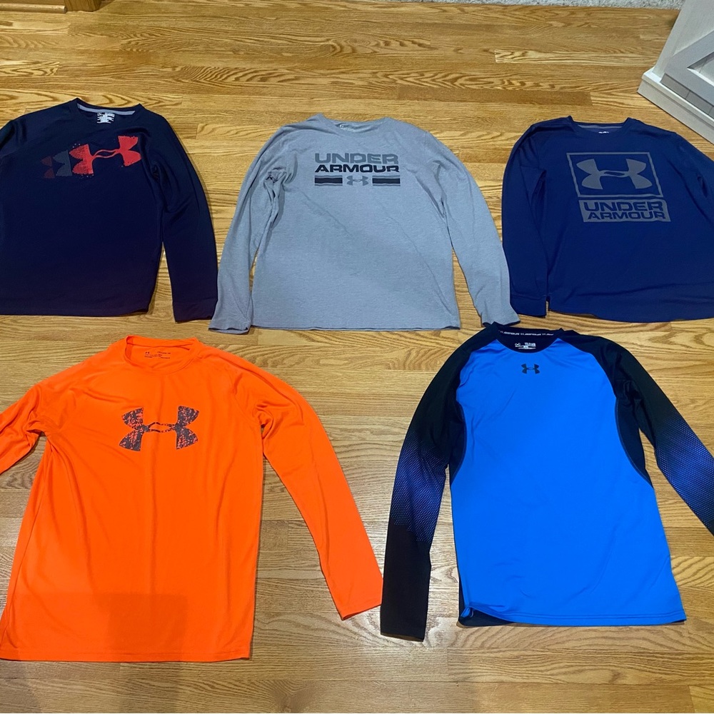 Boys YXL Under Armour Long Sleeve Shirt Lot